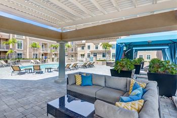 Lounge area near the pool